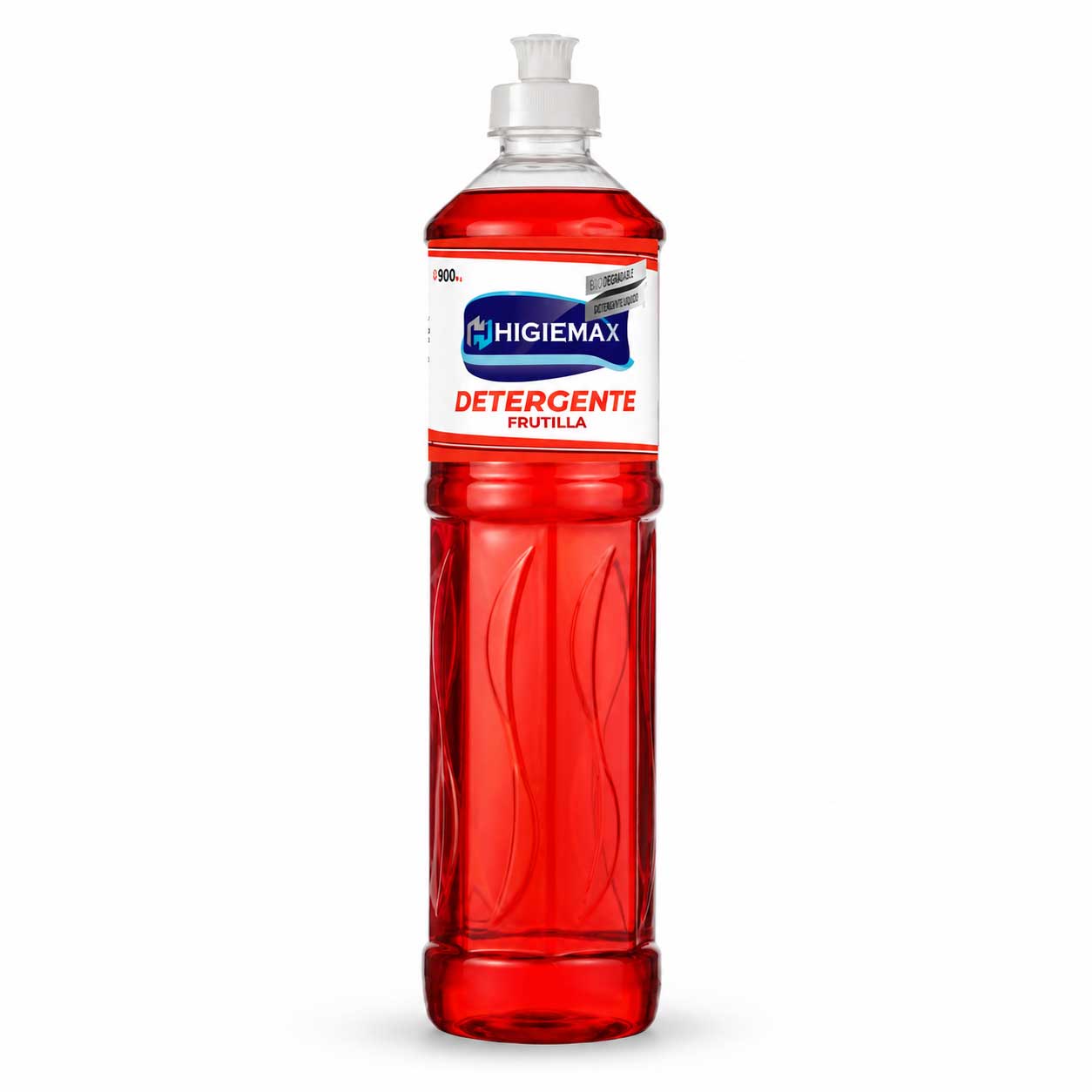 Detergente aroma frutilla en botella